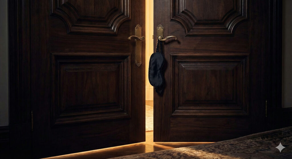 half-open-door-with-satin-mask