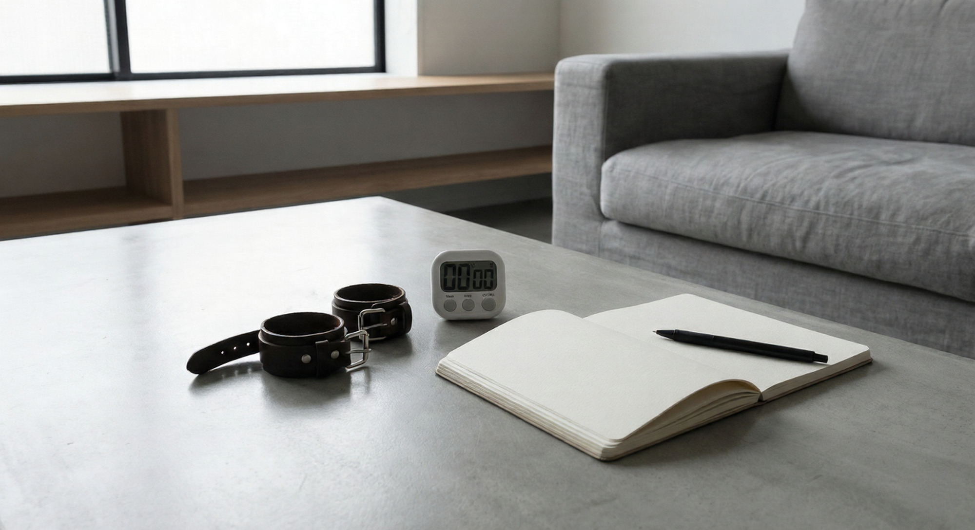 open-cuffs-notebook-and-timer