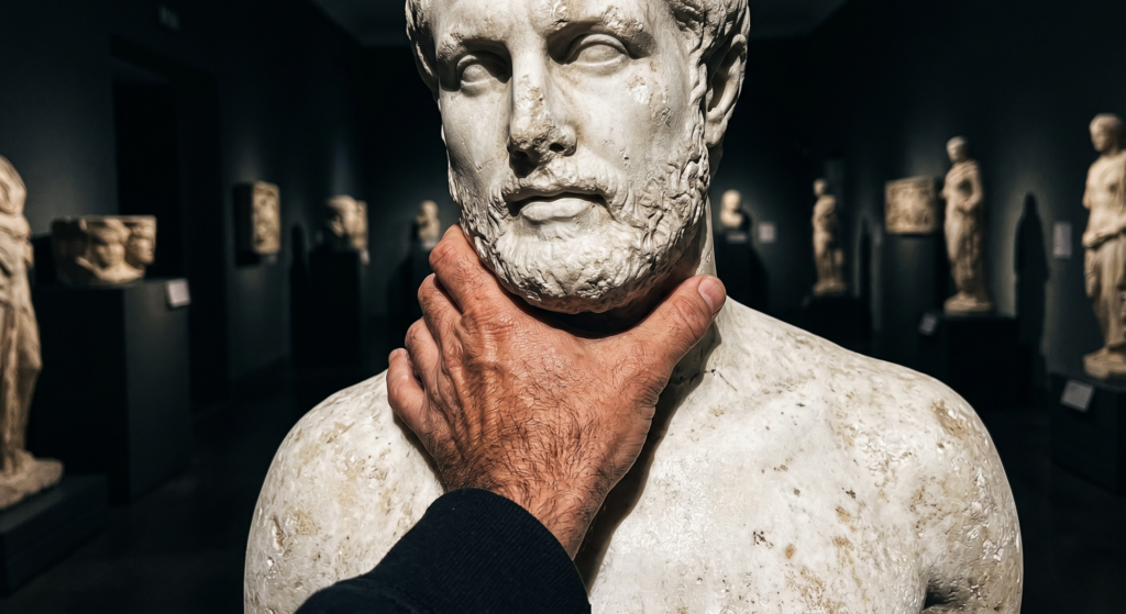 raw-iphone-ugc-photo-of-human-hand-gripping-white-marble-statue
